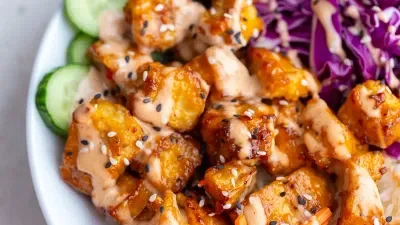 Bang Bang Tofu (Air Fryer or Pan Fried)
