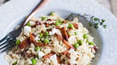 Spring Pea & Goat Cheese Risotto