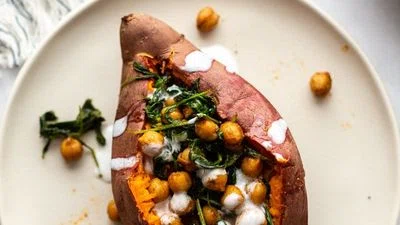 Chickpea Stuffed Sweet Potatoes