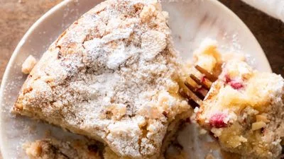 Brown Butter Raspberry Almond Coffee Cake