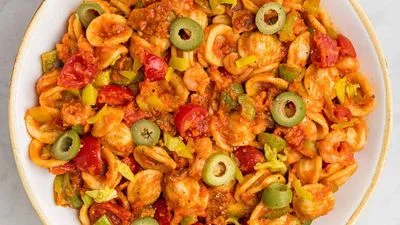 Loaded Bloody Mary Pasta Salad