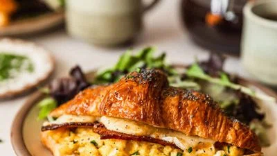 Sheet Pan Bacon, Egg, and Cheese Croissant Sandwiches