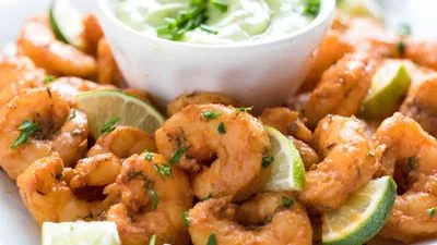 Blackened Shrimp with Avocado Ranch Dressing