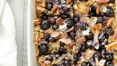 Blueberry Morning Glory Baked Oatmeal