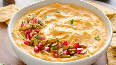 Butternut Squash Hummus with Spiced Pepitas
