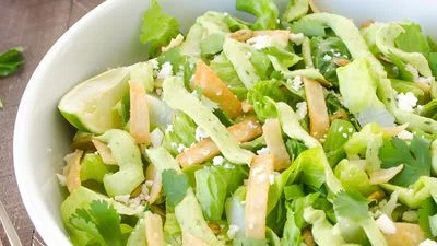 Mexican Caesar Salad with Creamy Avocado Dressing