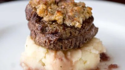 Blue Cheese Crusted Filet Mignon with Port Wine Sauce