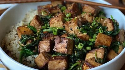 Tofu & Spinach Stir Fry