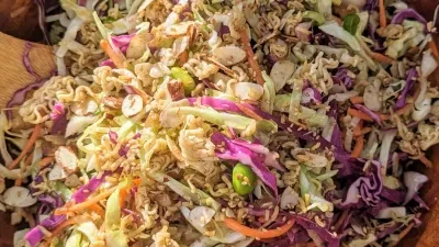 Crunchy Cabbage Salad with Crispy Ramen Topping