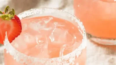 Strawberry Margarita on the Rocks