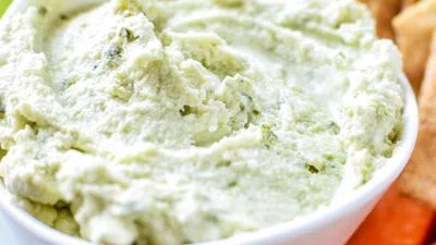 3-Ingredient Pesto Goat Cheese Dip