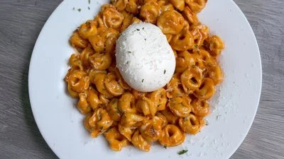 Copycat Carbone Pasta with Tortellini & Burrata