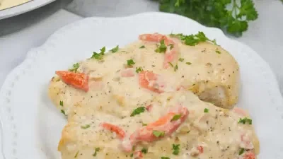 Chicken with Roasted Red Pepper Cream Sauce