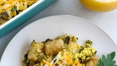 Tofu Scramble Tater Tot Casserole