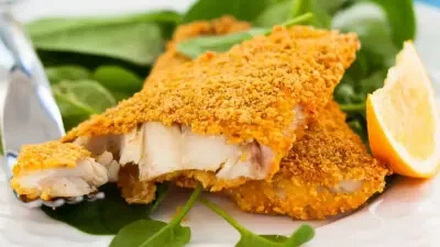 Air Fryer Halibut with Pistachio Crust