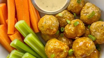 Dairy Free Buffalo Chicken Meatballs