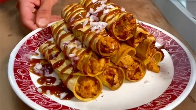 High Protein BBQ Chicken Taquitos