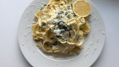 Creamy Lemon Spinach Tagliatelle