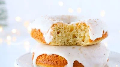 Baked Eggnog Donuts