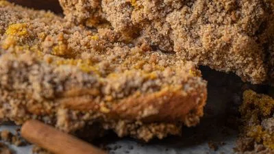 Pumpkin Chai Bread with Brown Butter & Cinnamon Crunch Top