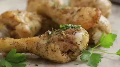 Lighter Lemon Garlic Herb Baked Chicken Legs
