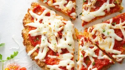 Cheesy Gluten-Free Cauliflower Crust Pizzas