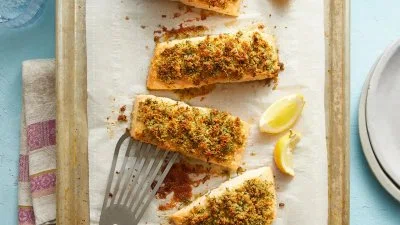 Golden Parmesan-Herb Crusted Salmon
