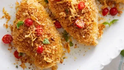 Crispy Panko-Parmesan Chicken Breasts