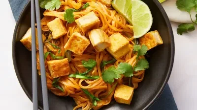 Dragon Noodles with Crispy Tofu