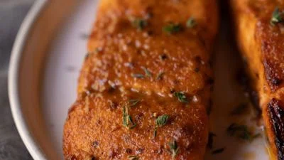Air-Fryer Salmon with Maple Mustard Glaze