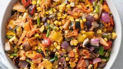 Grilled Vegetable Kimchi Salad