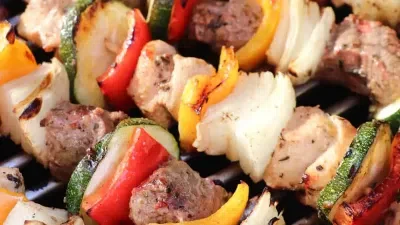 Chicken and Steak Kabobs with Italian Dressing Marinade