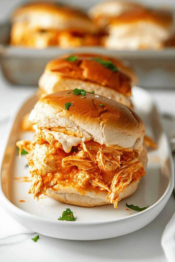 Slow Cooker Buffalo Chicken Sliders cover