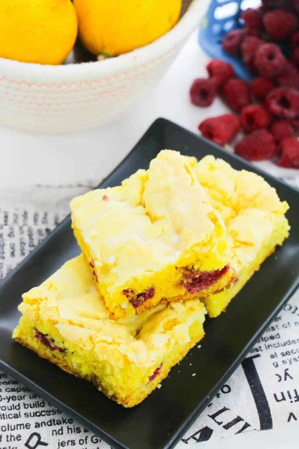 Lemon Blondies with Raspberries cover