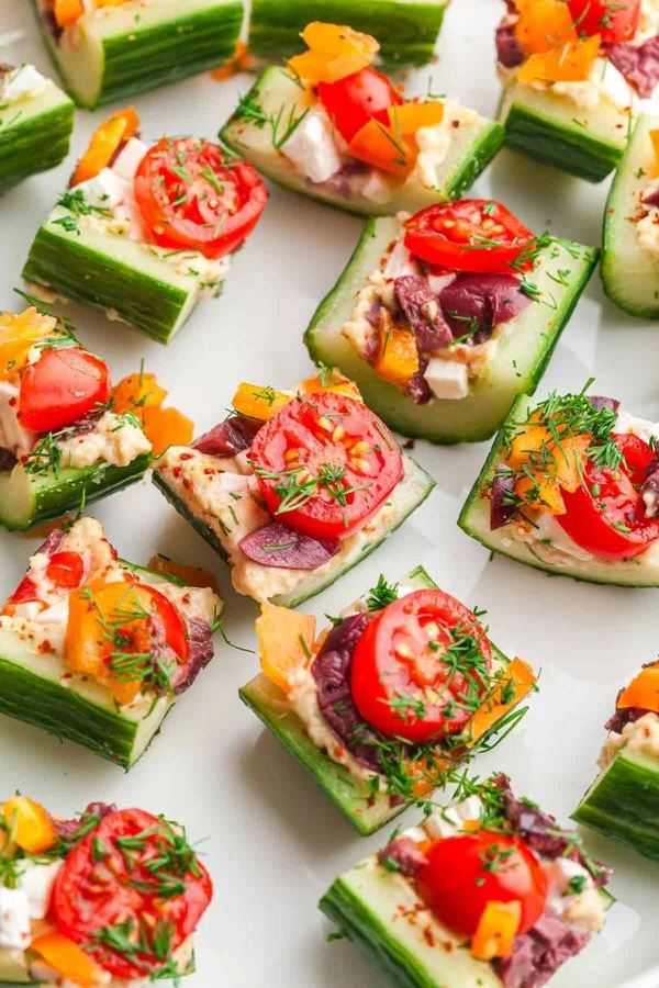 Mediterranean Stuffed Cucumber Cups cover
