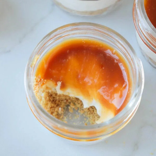 Caramel Cheesecakes in a Jar cover