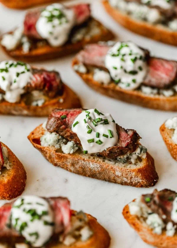 Steak Crostini with Blue Cheese & Garlic Sauce cover