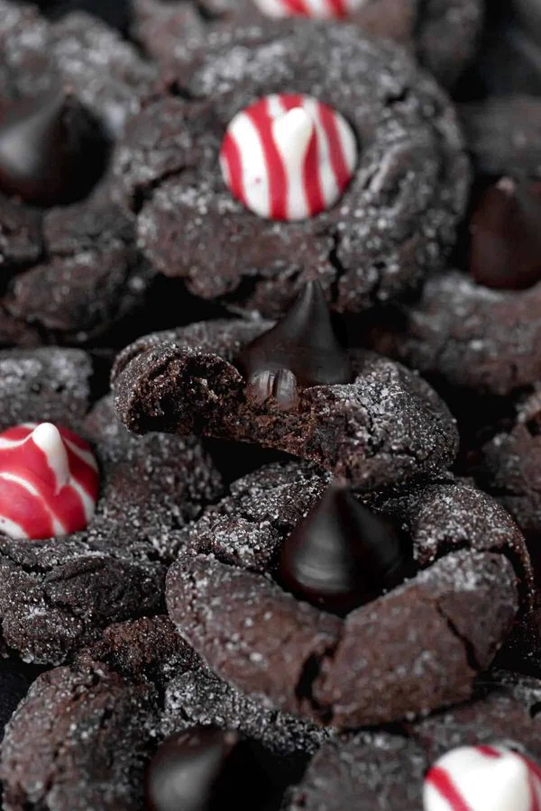 Chocolate Peppermint Kiss Cookies cover