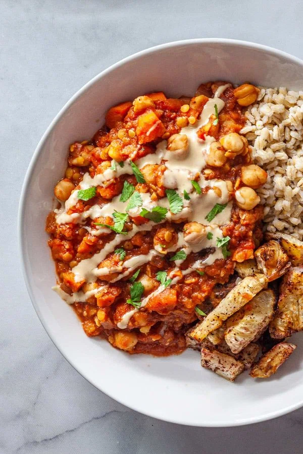 Smoky Slow Cooker Stewed Lentils and Chickpeas cover