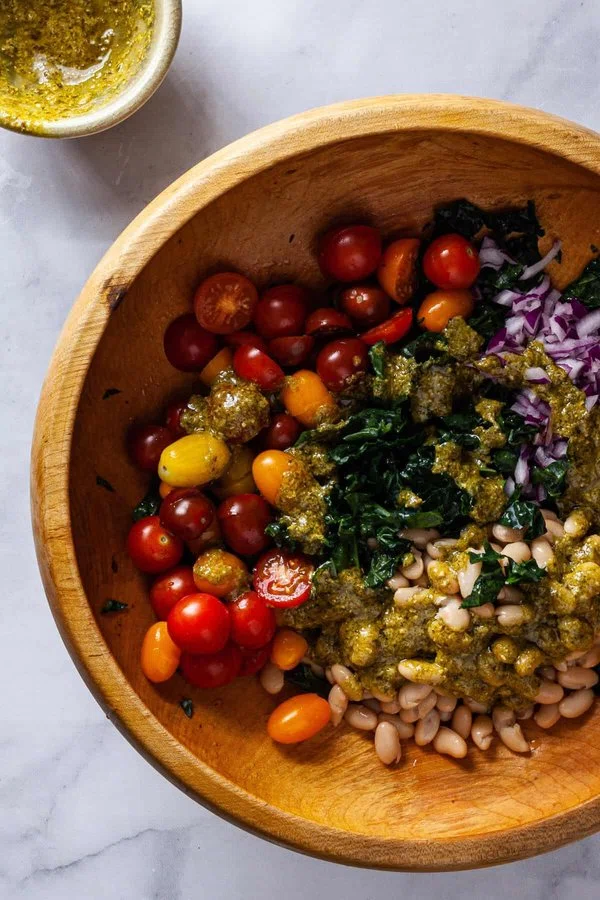 Kale and White Bean Salad with Pesto Dressing cover