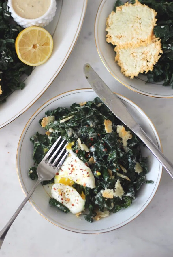 Kale Salad With Greek Yogurt Caesar Dressing cover