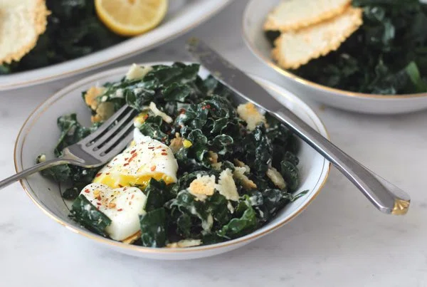Kale Salad With Greek Yogurt Caesar Dressing cover
