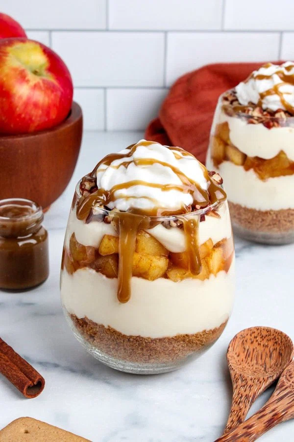 Vegan Caramel Apple Cheesecake Parfaits cover