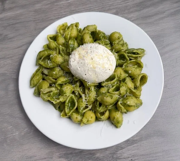 Pesto Pasta with Burrata cover