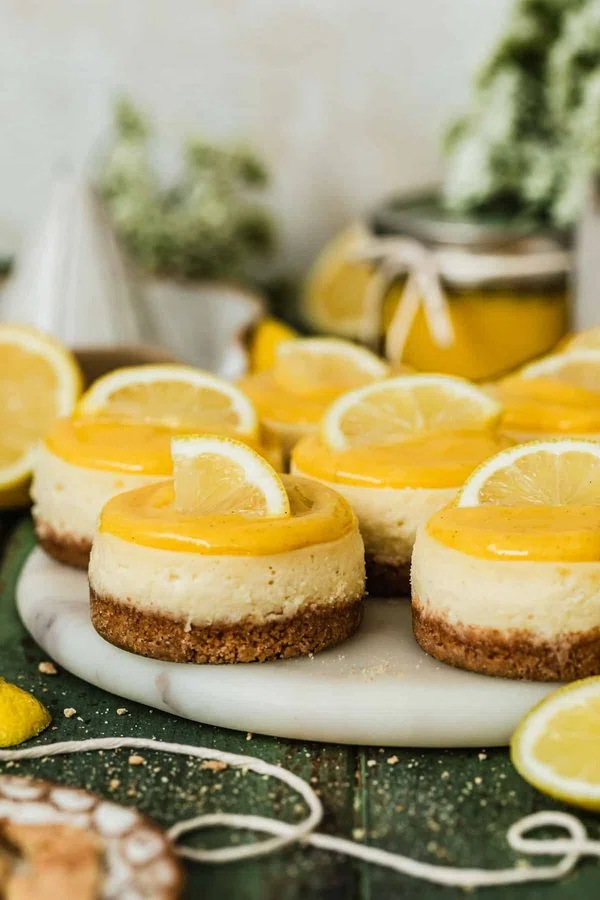 Creamy Mini Lemon Curd Cheesecakes cover