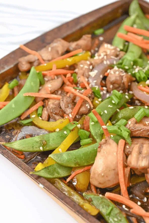 Honey Sesame Chicken Vegetable Sheet Pan cover