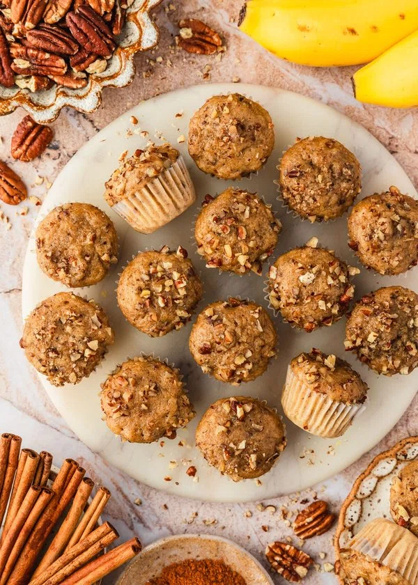 Fluffy Banana Nut Bread Mini Muffins cover