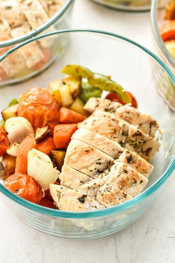 Meal Prep Italian Seasoned Chicken with Roasted Vegetables cover