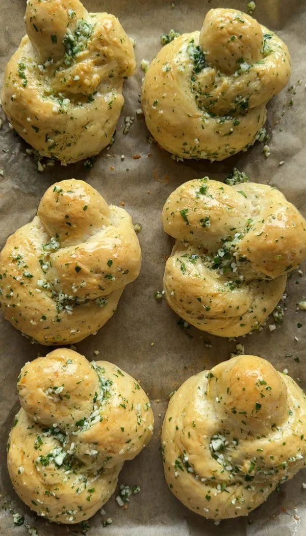 Giant Garlic Knots with Garlic-Herb Butter cover