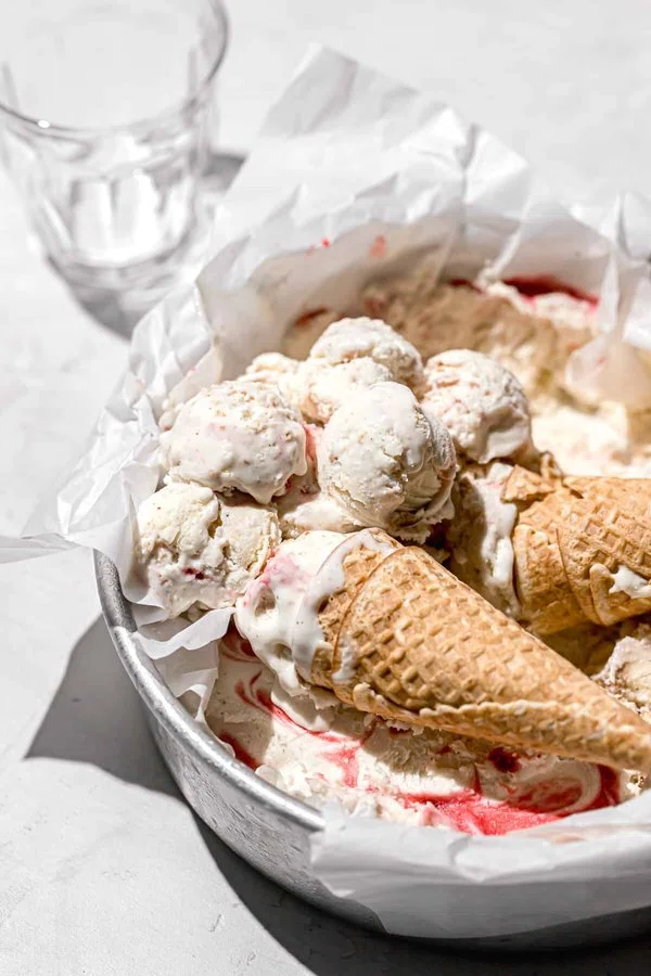 No Churn Strawberry Cheesecake Ice Cream cover